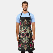 Día de Muertos Dag van de Dode Mandala Halloween Schort (Gedragen)