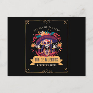 Dia de muertos-dag van de doden briefkaart