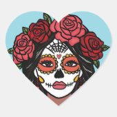 Día de Muertos Dag van het Dode Hart Sticker (Voorkant)