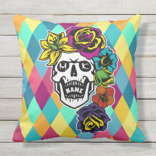 Dia de Muertos Day of the Dead Sugar Skull Custom Buitenkussen