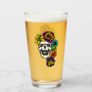 Dia de Muertos Day of the Dead Sugar Skull Custom Glas