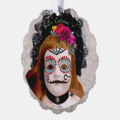 Dia de Muertos Doll Ornament Kaart (Links)