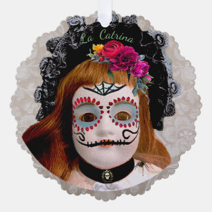 Dia de Muertos Doll Ornament Kaart