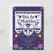 Dia De Muertos Eenvoudige Uitnodiging (Voorkant)