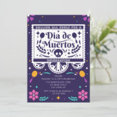 Dia De Muertos Eenvoudige Uitnodiging (Staand voorkant)