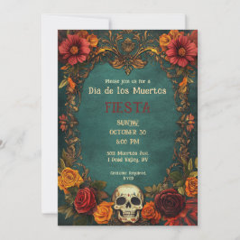 💀🎉  Día de Muertos-feestuitnodiging Kaart