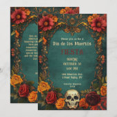 💀🎉  Día de Muertos-feestuitnodiging Kaart (Voorkant / Achterkant)