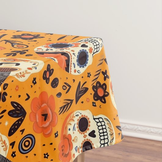 Dia de Muertos, gitaren en suikerschedels sinaasap Tafelkleed (Voorbeeld)
