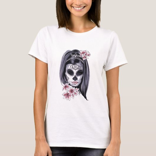 Día de Muertos Graphic Day of the Dead Women's T-shirt (Voorkant)