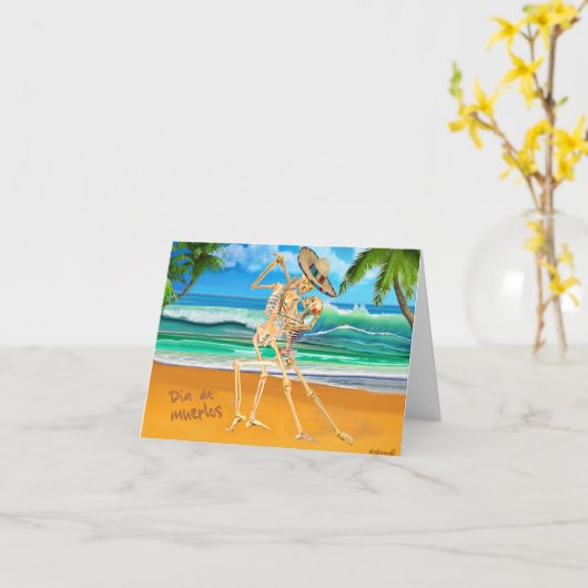 Dia de Muertos Kaart (Gele Bloem)