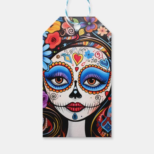Dia de Muertos☠️ La Calavera Catrina Cadeaulabel (Voorkant)