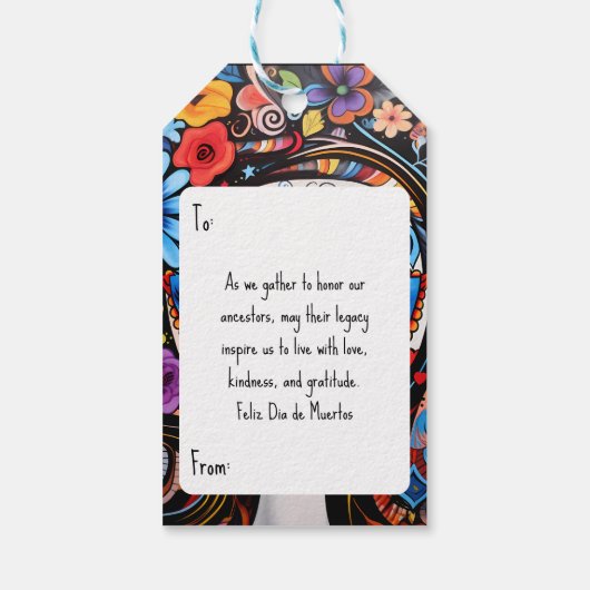 Dia de Muertos☠️ La Calavera Catrina Cadeaulabel (Achterkant)