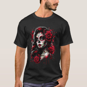 Dia De Muertos La Catrina Dag van de Doden Suiker  T-shirt