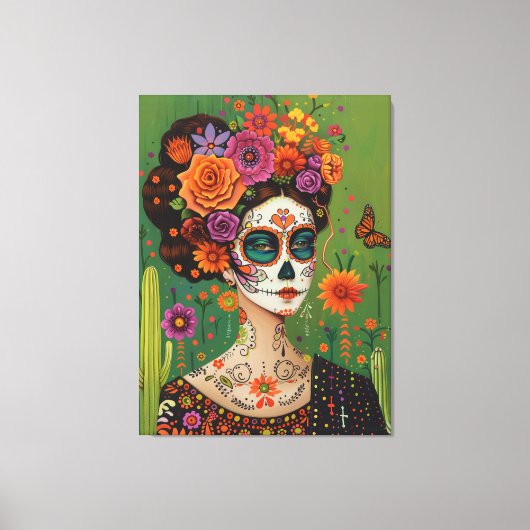 Dia de muertos, Mexicaans esthetisch Canvas Afdruk (Voorkant)