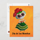 Dia de Muertos Mexican Miss Death Briefkaart (Voorkant / Achterkant)