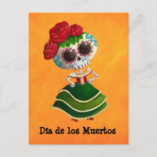 Dia de Muertos Mexican Miss Death Briefkaart