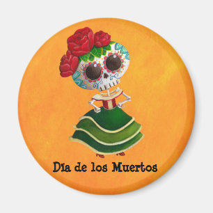 Dia de Muertos Mexican Miss Death Magneet