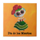 Dia de Muertos Mexican Miss Death Tegeltje (Voorkant)