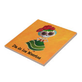 Dia de Muertos Mexican Miss Death Tegeltje (Zijkant)