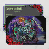 Día de Muertos Paard Uitnodiging (Voorkant / Achterkant)
