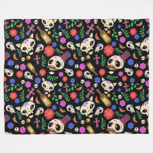 Día de Muertos Pattern Fleece Deken