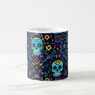 Día de Muertos Reverie: Turquoise suiker schedel S Koffiemok