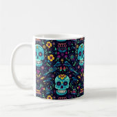 Día de Muertos Reverie: Turquoise suiker schedel S Koffiemok (Links)