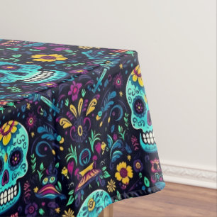 Día de Muertos Reverie: Turquoise suiker schedel S Tafelkleed