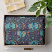 Día de Muertos Reverie: Turquoise suiker schedel S Tissuepapier (Geschenk)