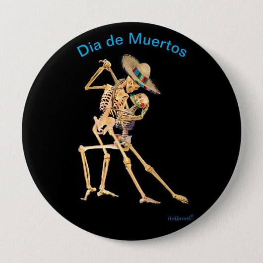 Dia de Muertos Ronde Button 4,0 Cm (Voorkant)