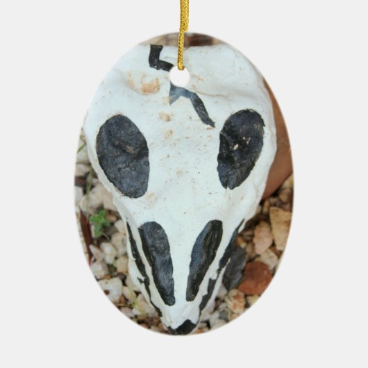 Dia de Muertos schilderde schedel Keramisch Ornament (Voorkant)