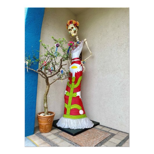 Dia de Muertos sculptuur in San Jose del Cabo Foto Afdruk (Voorkant)