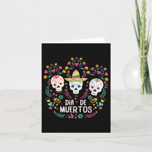 Dia De Muertos Skelet Head Sugar Bone Halloween Kaart (Voorkant)