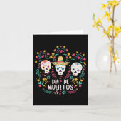 Dia De Muertos Skelet Head Sugar Bone Halloween Kaart (Gele Bloem)