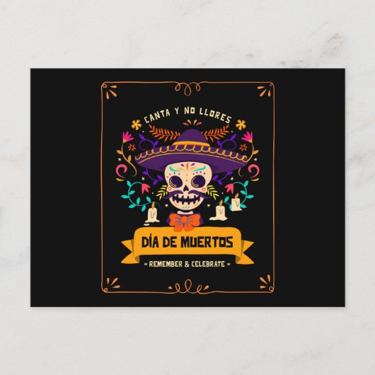 Dia de muertos Skull-dag van de doden Briefkaart (Voorkant)