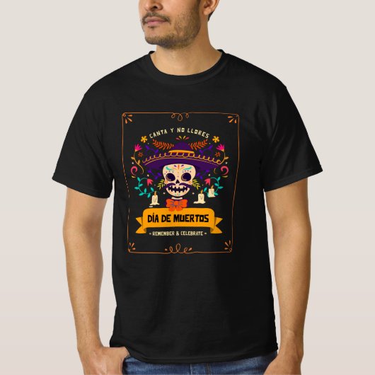 Dia de muertos Skull-dag van de doden T-shirt (Voorkant)