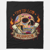 Día de Muertos Skull Fleece Deken (Voorkant)