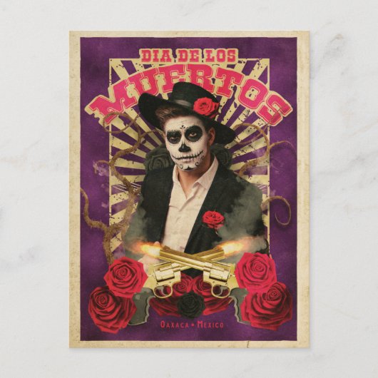 Dia De Muertos Sugar Skull Briefkaart (Voorkant)