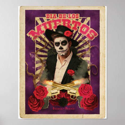 Dia De Muertos Sugar Skull Briefkaart Poster (Voorkant)