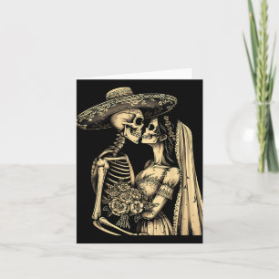 Dia De Muertos Sugar Skull Couple Skeleton Bride W Kaart