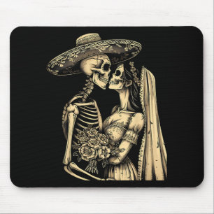 Dia De Muertos Sugar Skull Couple Skeleton Bride W Muismat