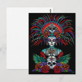 Dia De Muertos Suger Skull Mictecacihuatl Briefkaart (Voorkant / Achterkant)