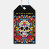 Dia de Muertos Suikerschedel Cadeaulabel (Voorkant)