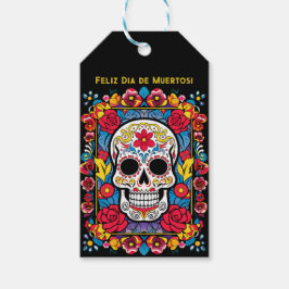 Dia de Muertos Suikerschedel Cadeaulabel