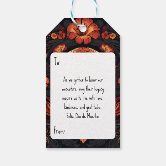 Dia de Muertos☠️ Suikerschedel Cadeaulabel (Achterkant)