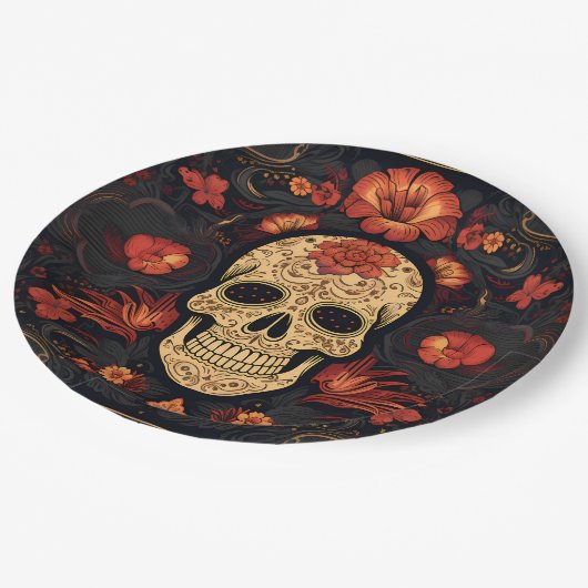Dia de Muertos☠️ Suikerschedel Papieren Bordje (Gekanteld)