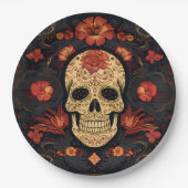 Dia de Muertos☠️ Suikerschedel Papieren Bordje (Voorkant)