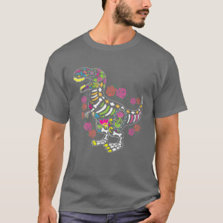 Dia De Muertos Trex Sugar Skull Mexican Halloween T-shirt