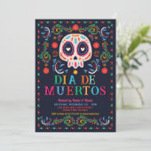 Dia De Muertos Verjaardagsfeest Fiesta Mexicaanse  Kaart (Staand voorkant)