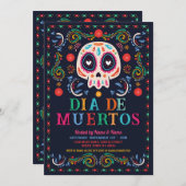 Dia De Muertos Verjaardagsfeest Fiesta Mexicaanse  Kaart (Voorkant / Achterkant)